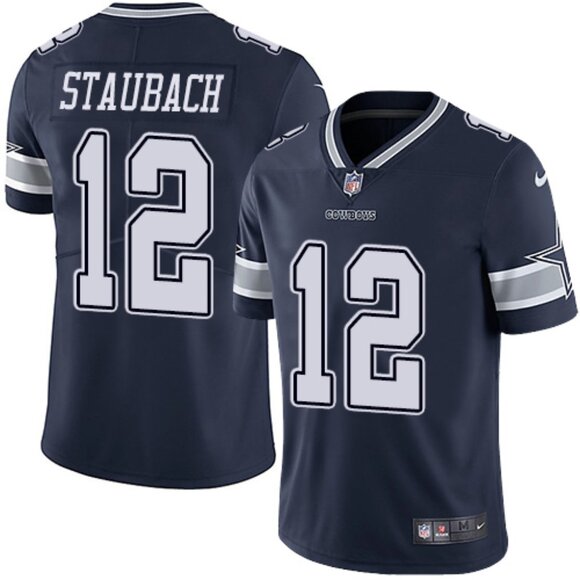 Mens Youths Kids Womens Roger Staubach Navy Blue Stitched Vapor Jersey